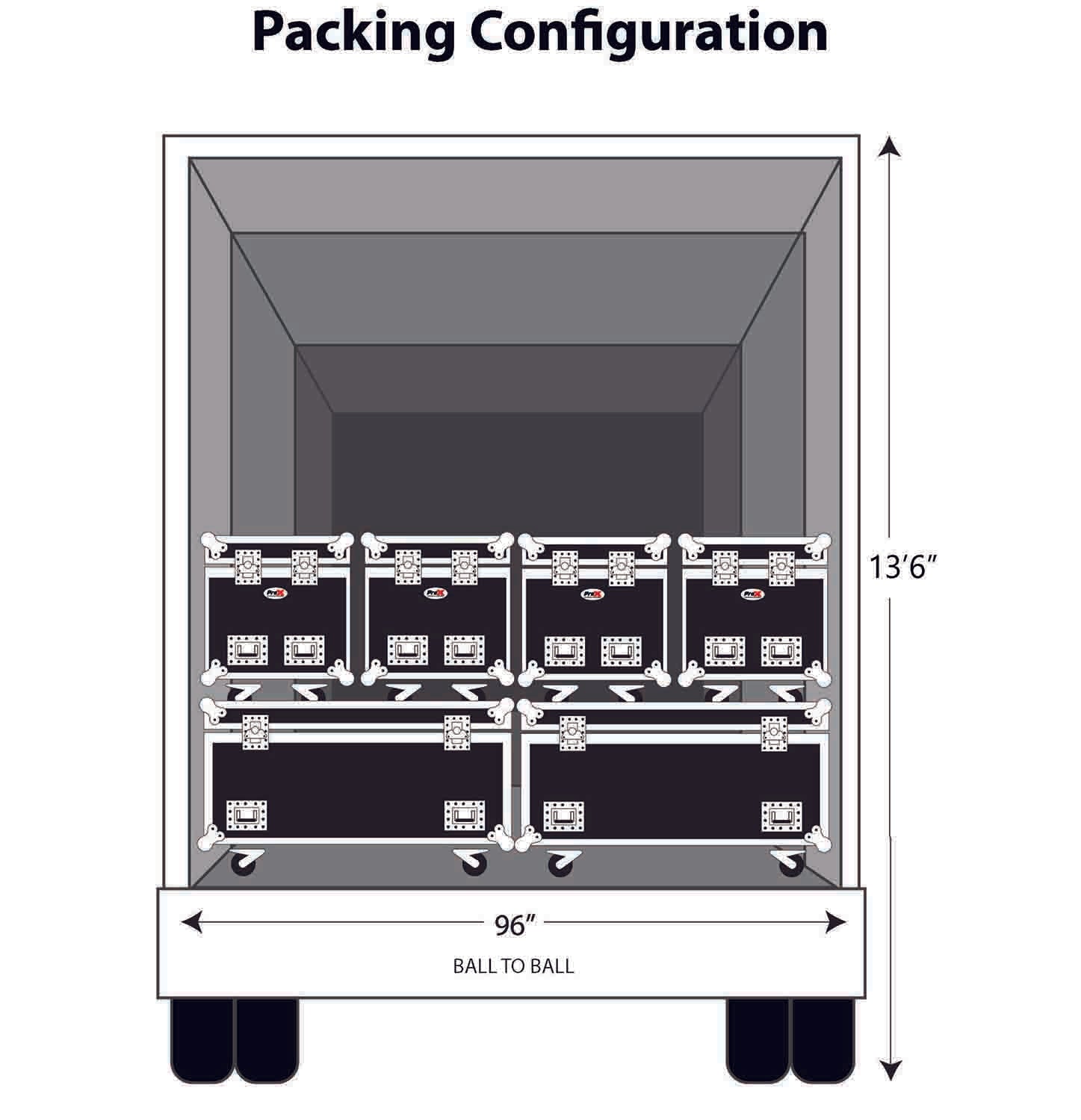 ProX XS-UTL246036W Heavy-Duty Truck Pack Utility Flight Case W-Divider, Tray Kit and 4" Casters - 24"X60"X36" - Hollywood DJ