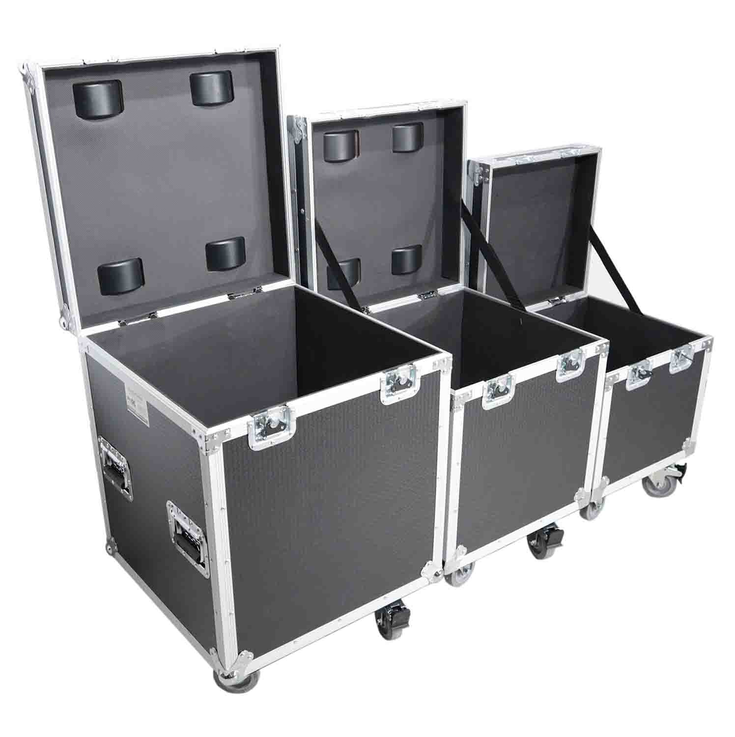 ProX XS-UTL49 PKG3, ATA Style Road Cases Large, Medium and Small Size with Wheels - Package of 3 - Hollywood DJ
