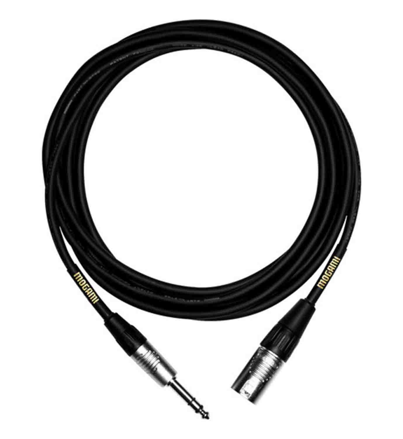 Mogami MCP SXM 20, CorePlus XLR Male to 1/4" TRS Male Patch Cable (20') - Hollywood DJ