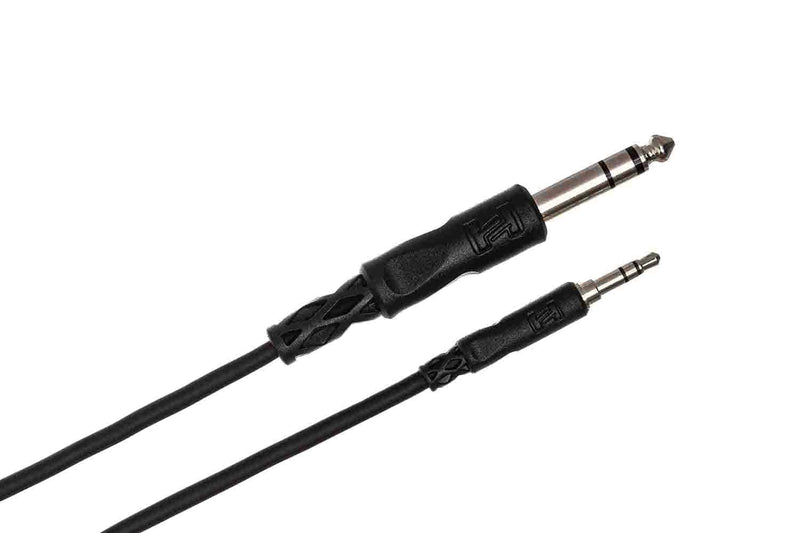 Hosa CMS-103 Stereo Interconnect Cable, 3.5 mm TRS to 1/4 in TRS - 3 Feet - Hollywood DJ