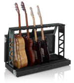 Gator Cases GTRSTD6 Compact Rack Style Six 6 Guitar Stand that Folds into Case - Hollywood DJ