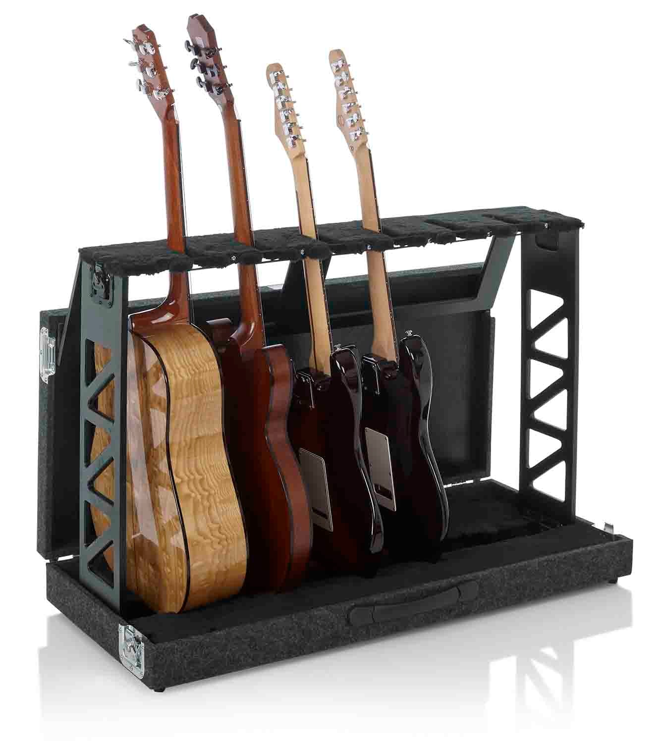 Gator Cases GTRSTD6 Compact Rack Style Six 6 Guitar Stand that Folds into Case - Hollywood DJ