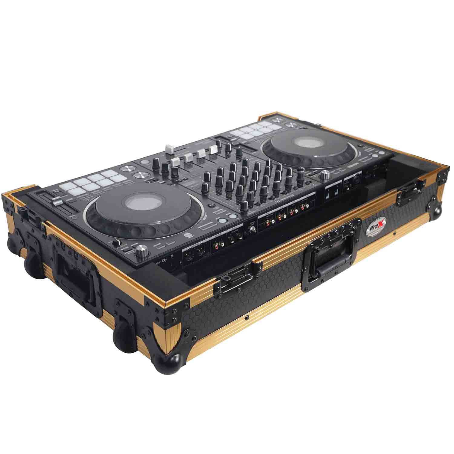ProX XS-DDJ1000 W FGLD ATA Flight Style Road Case for PIONEER DDJ 1000 / SRT, DDJ-FLX6, and DDJ-SX3 DJ Controller Limited Edition - Gold - Hollywood DJ