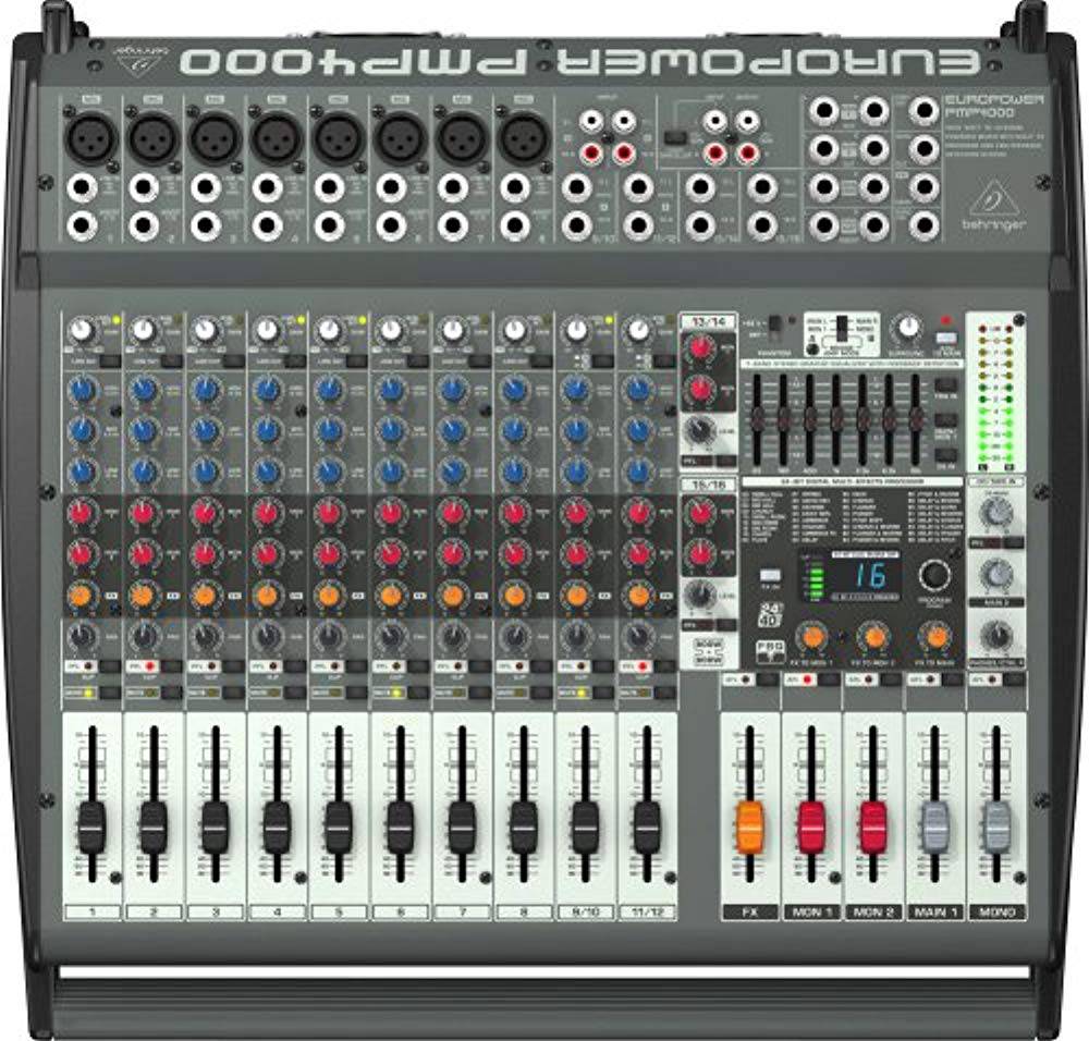 Behringer PMP4000, 1600W 16-Channel Powered Mixer - Hollywood DJ