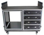 ProX XS-12U4DTWCO Dual-Table Case and Mixing Console Workstation with Casters - Hollywood DJ
