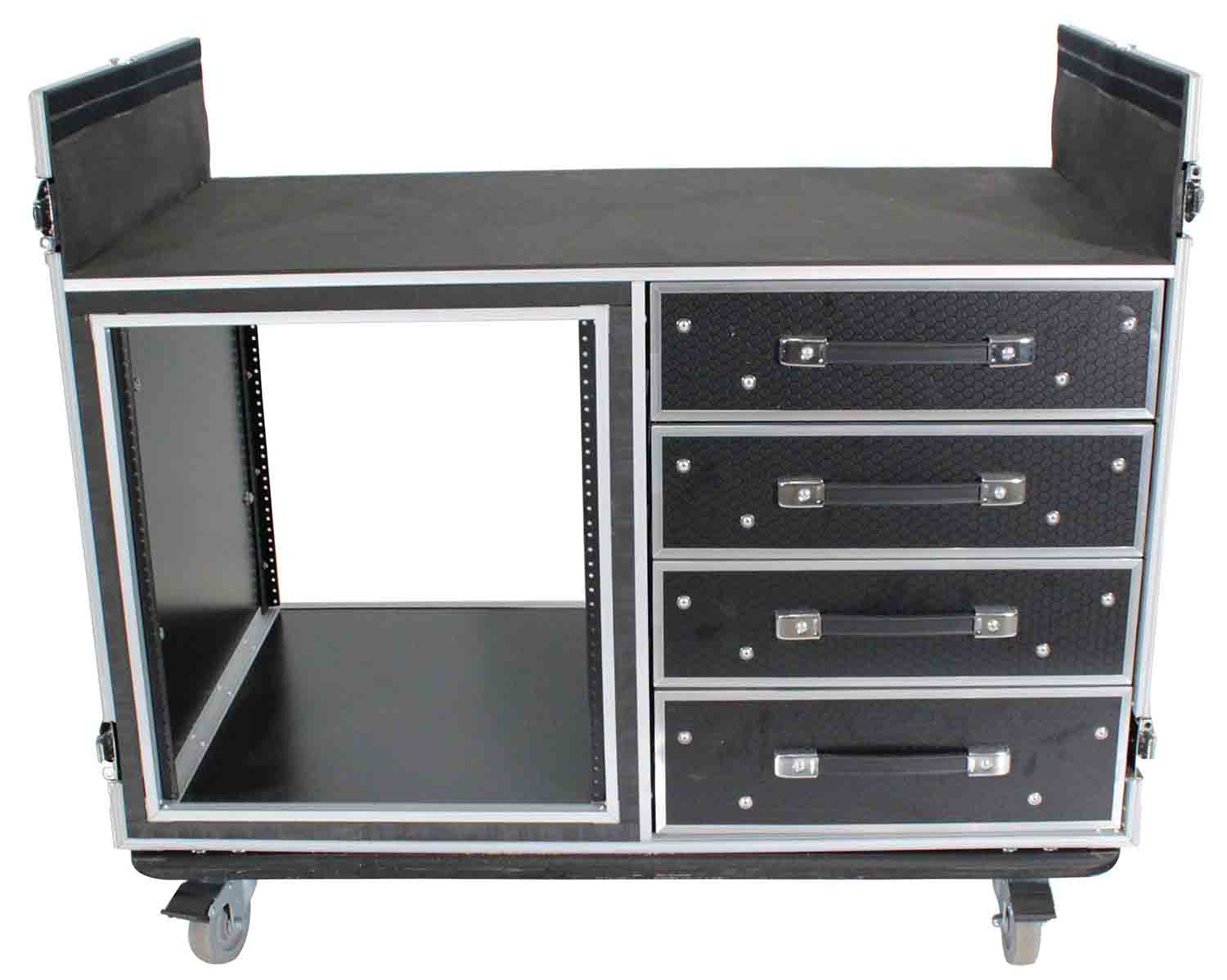 ProX XS-12U4DTWCO Dual-Table Case and Mixing Console Workstation with Casters - Hollywood DJ