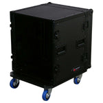 Odyssey FZAR12WBL 12U Pro Amp Rack Case with Casters - Black - Hollywood DJ