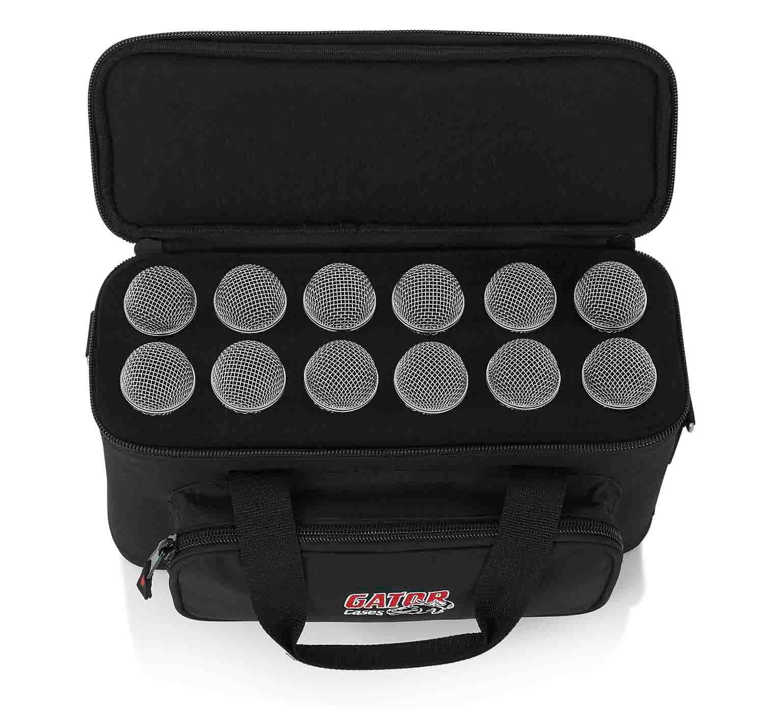 Gator Cases GM-12B DJ Bag for 12 Microphones with Exterior Pockets for Cables - Hollywood DJ