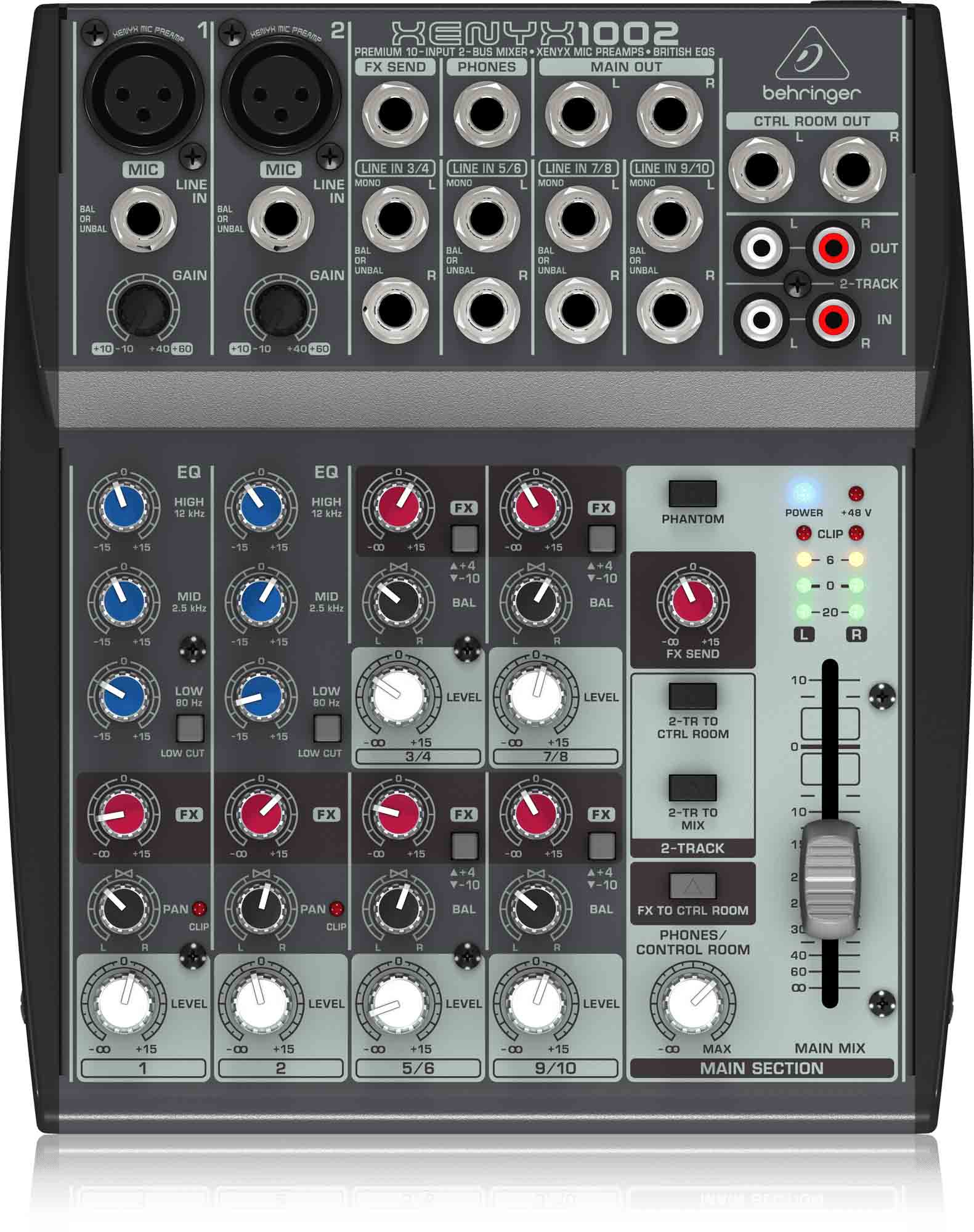 B-Stock:Behringer 1002 Premium 10-Input 2-Bus Mixer with XENYX Mic Preamps and British EQs - Hollywood DJ