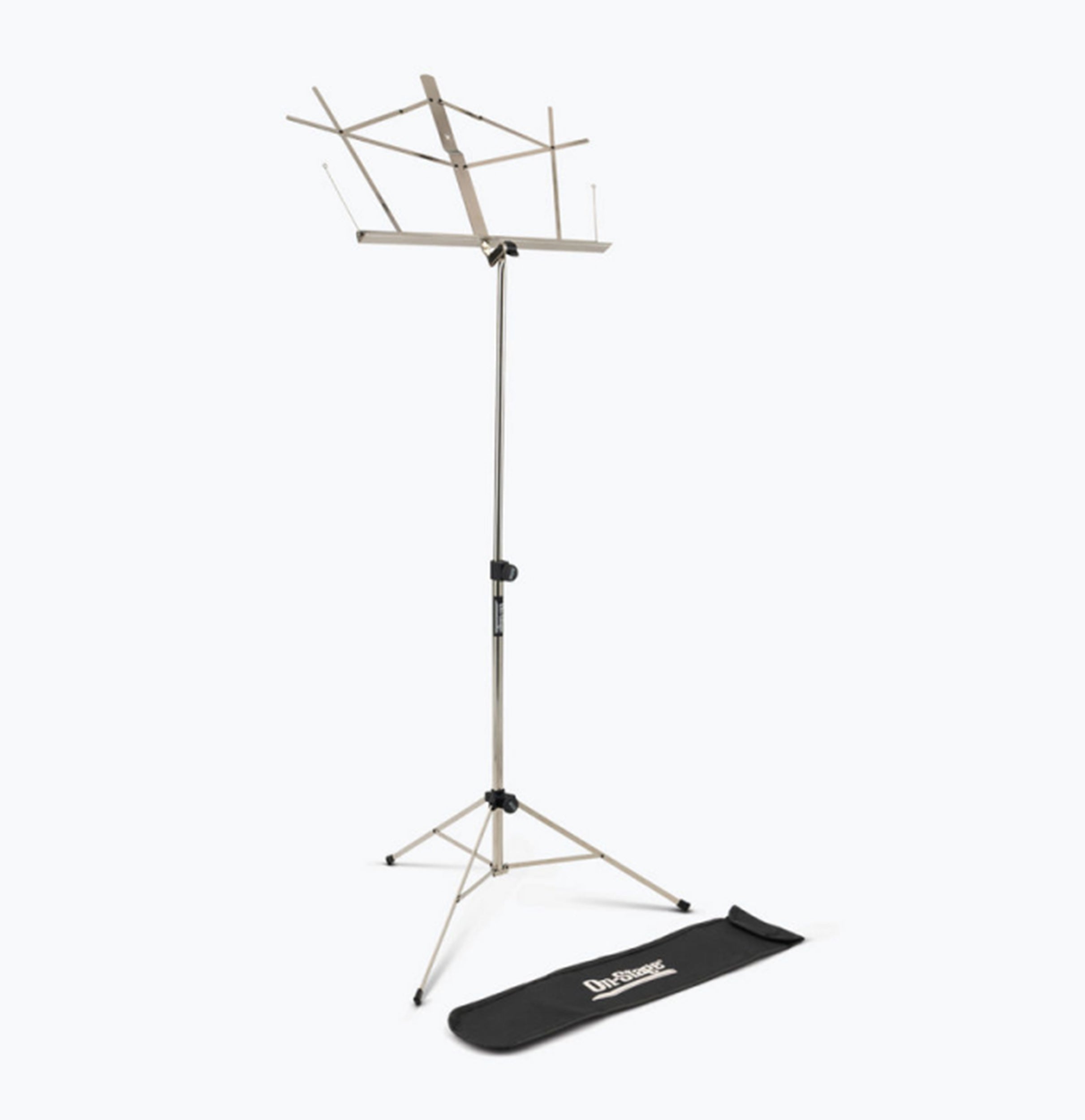 Onstage SM7122NB, Compact Sheet Music Stand with Bag - Nickel On-Stage