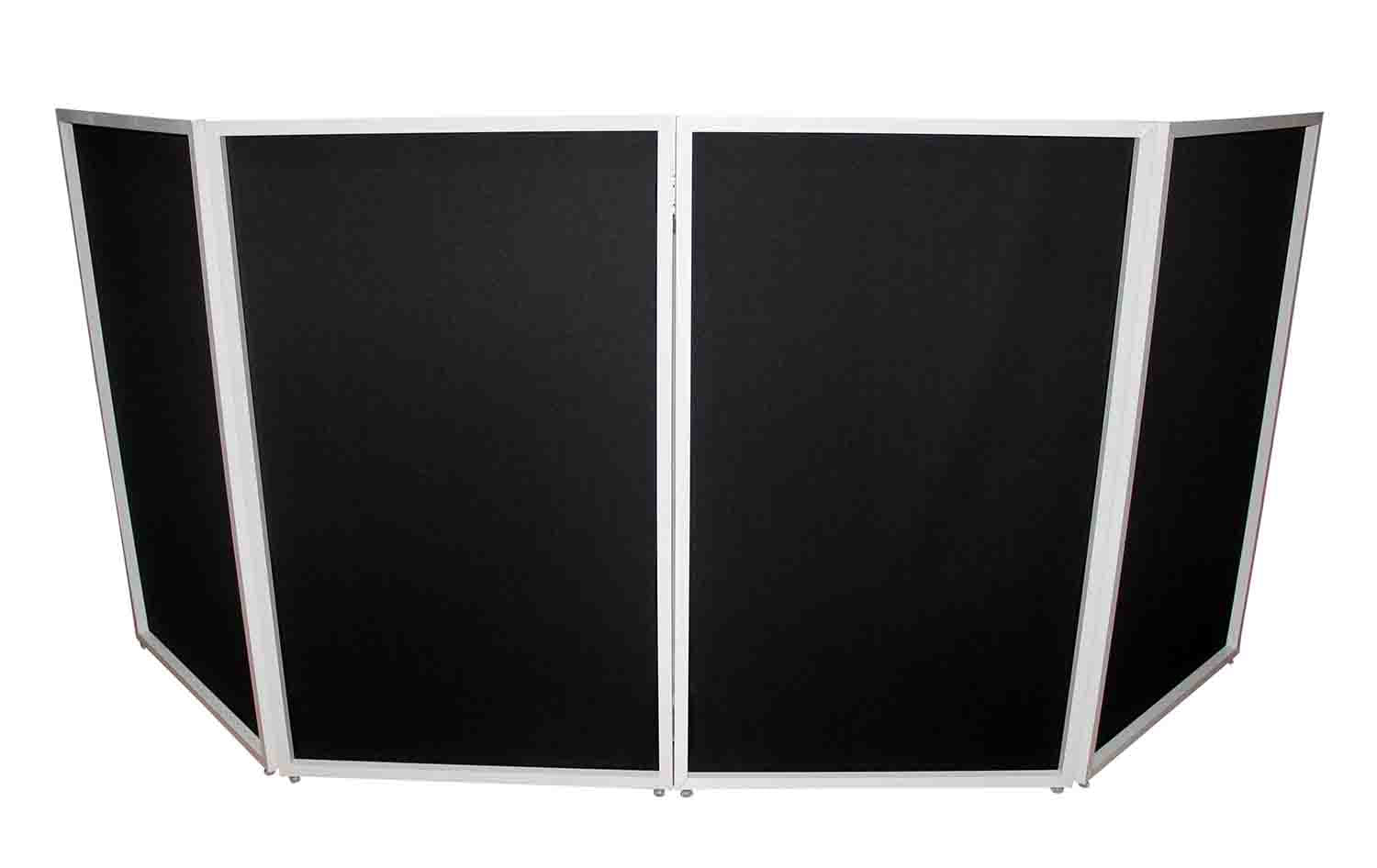 ProX XF-4X3048W MK2 Four Panel Collapse and Go DJ Facade With White Frame and Carry Bag - Black and White Scrims - Hollywood DJ