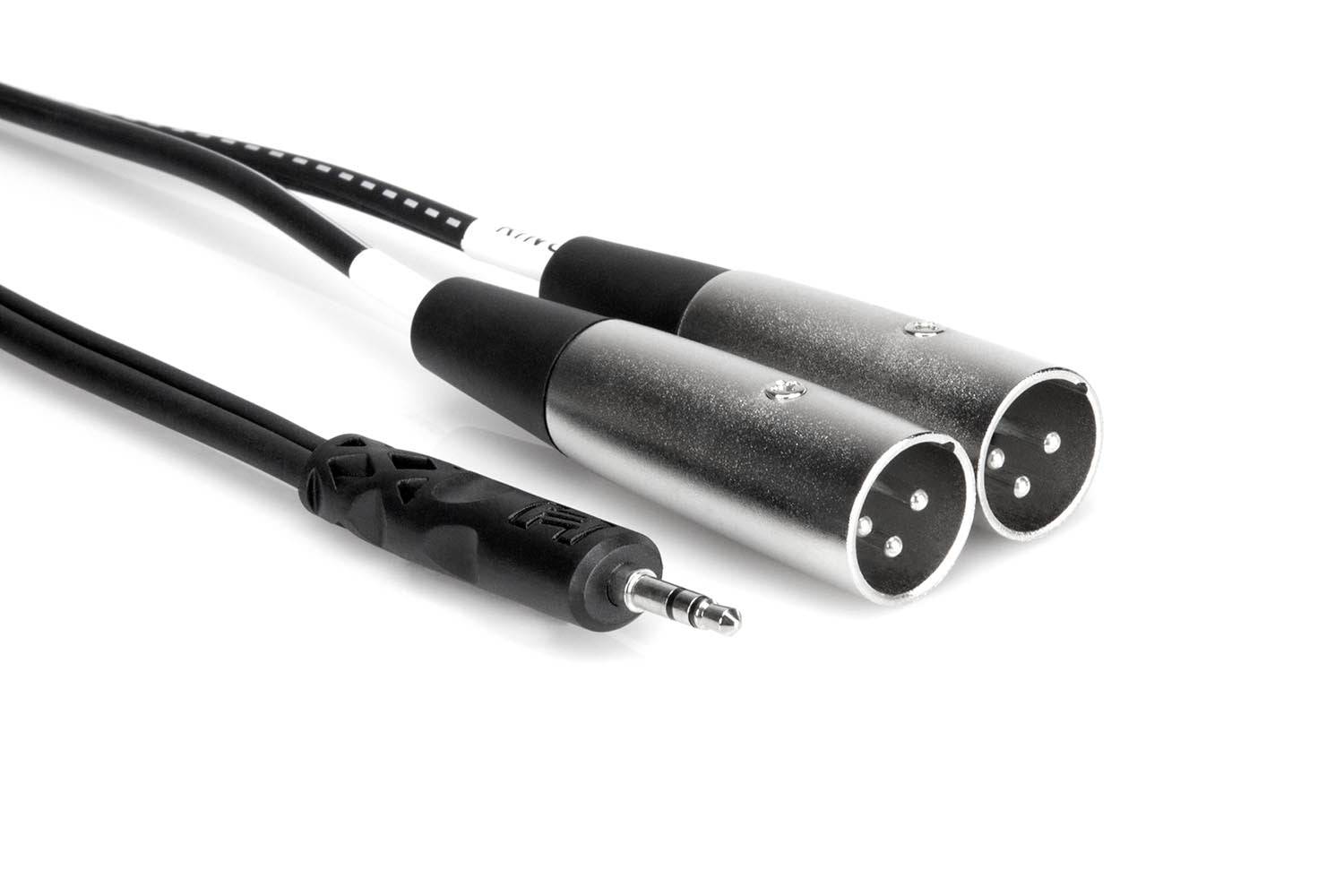 Hosa Stereo Breakout Cable, 3.5 mm TRS to Dual XLR3M - Hollywood DJ