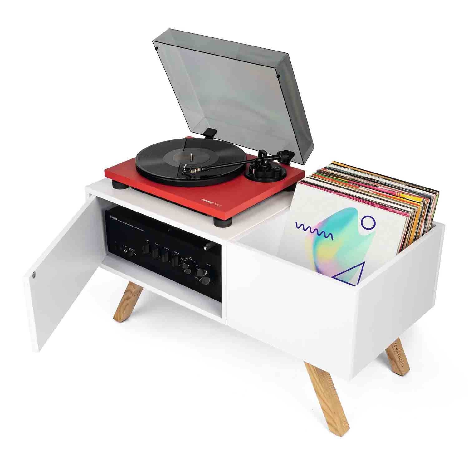 Glorious Turntable Lowboard - White - Hollywood DJ