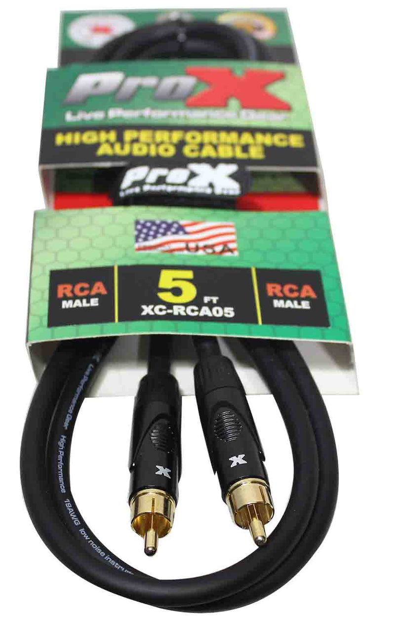 Prox XC-RCA05 High Performance Audio Cable RCA to RCA - 5 Feet - Hollywood DJ