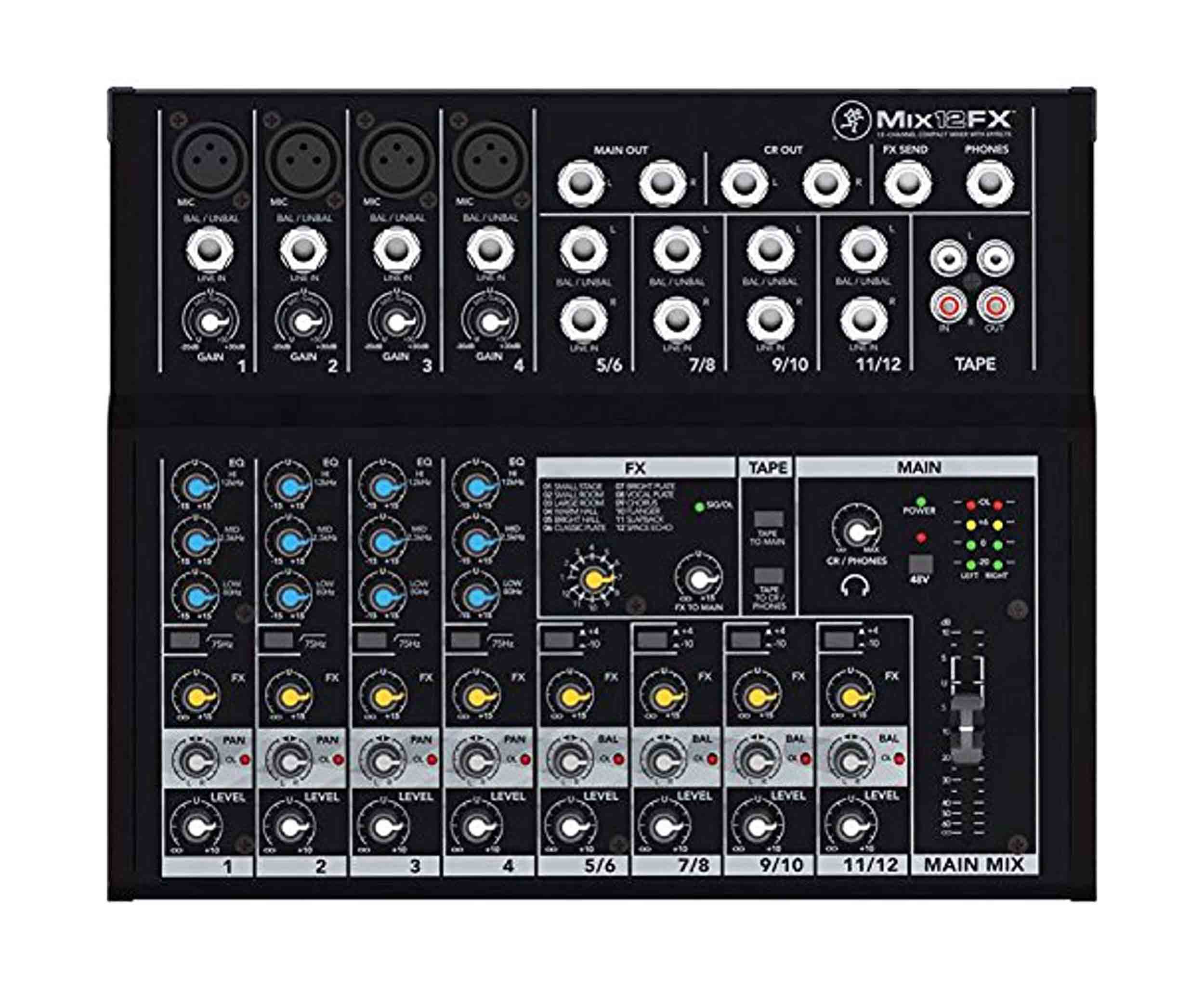 Mackie Mix12FX 12-channel Compact Mixer with FX - Hollywood DJ