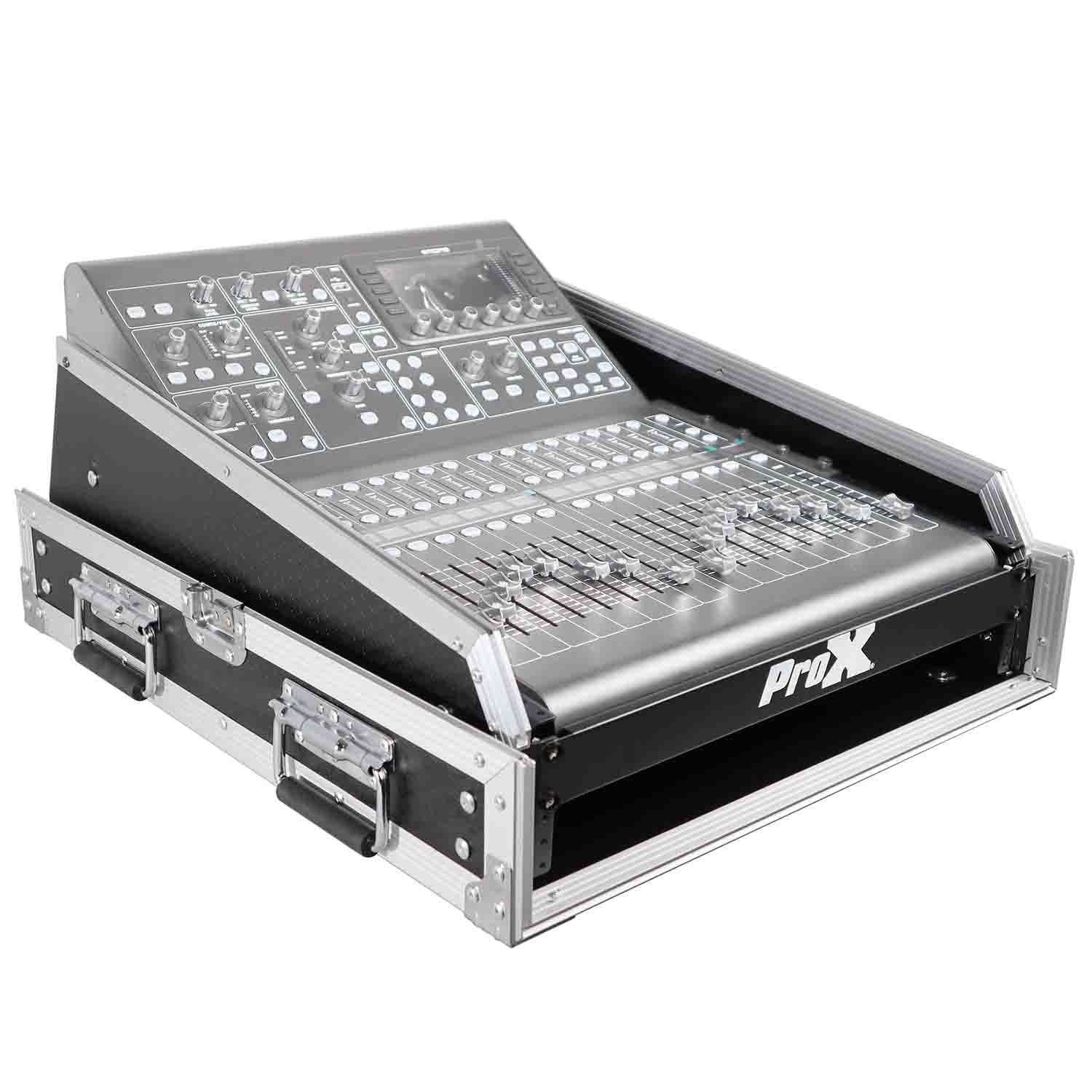 ProX T-2MRSS13ULT DJ Combo Flight Case For 13U Top Mixer-DJ and 2U Rack With Laptop Shelf ProX Cases