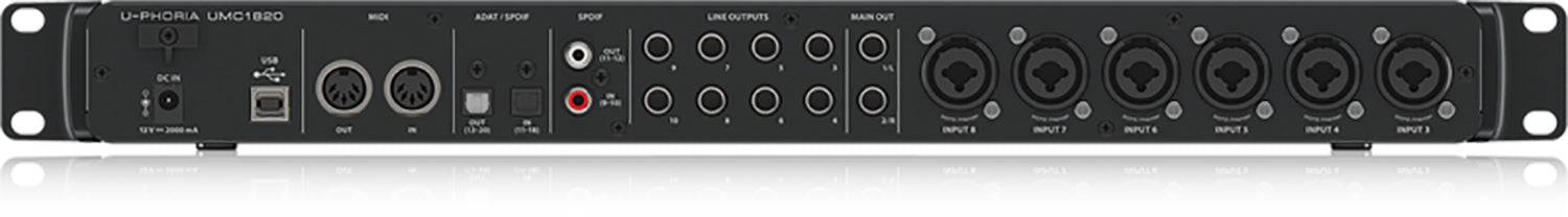 Behringer UMC1820, Audiophile 18x20, 24-Bit/96 Khz USB Audio/MIDI Interface With Midas Mic Preamplifiers - Hollywood DJ