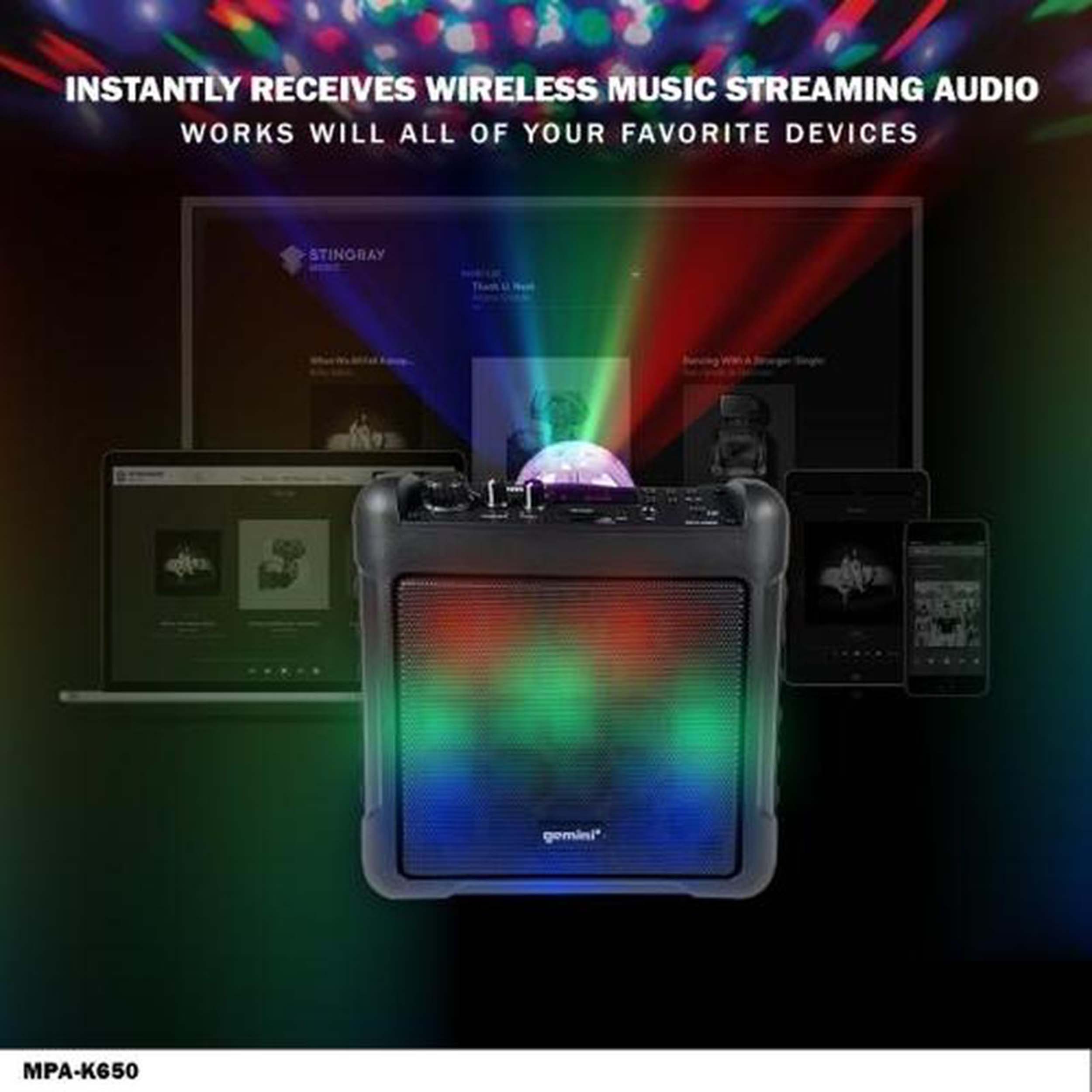 Gemini Sound MPA-K650 Karaoke Party Speaker - Hollywood DJ