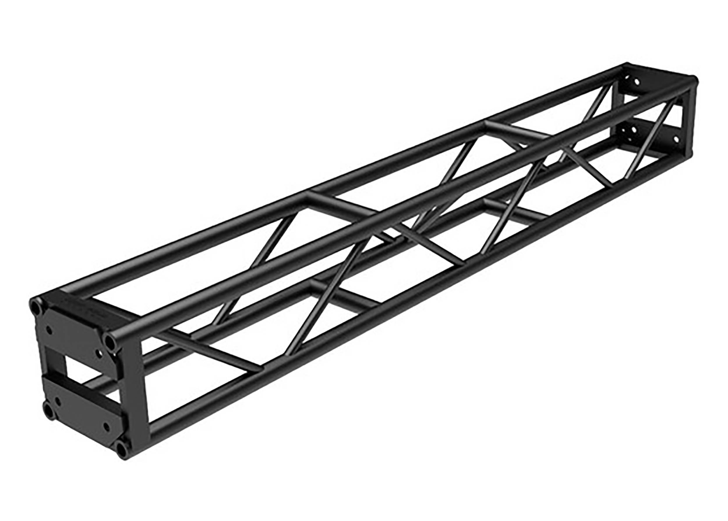 Global Truss DT-GP8-BLK, End Plated Square Truss Straight Segment 8ft - Black - Hollywood DJ
