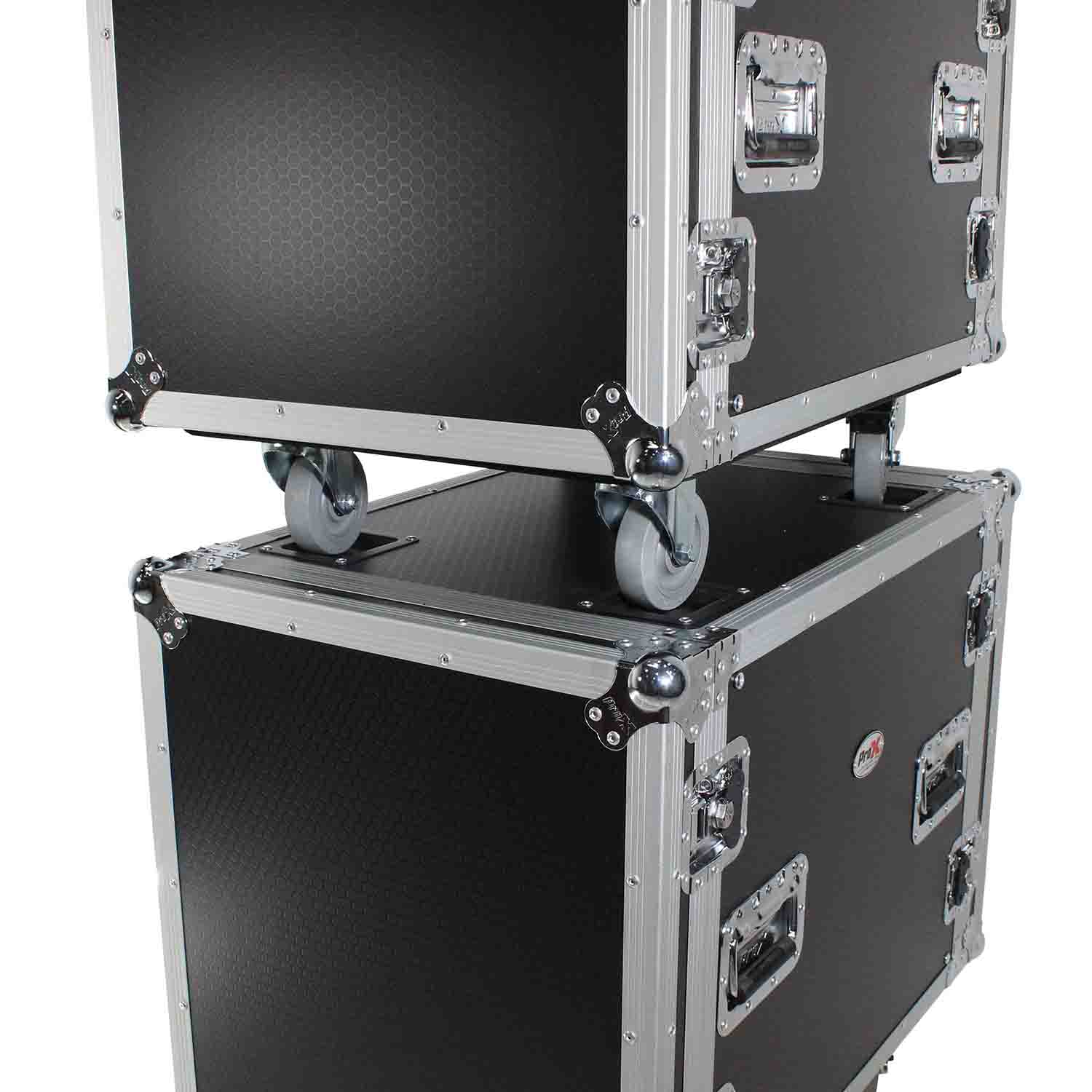 ProX T-10RSS24 10U Space Rack Mount Flight Case 24 Inch Depth with Casters - Hollywood DJ