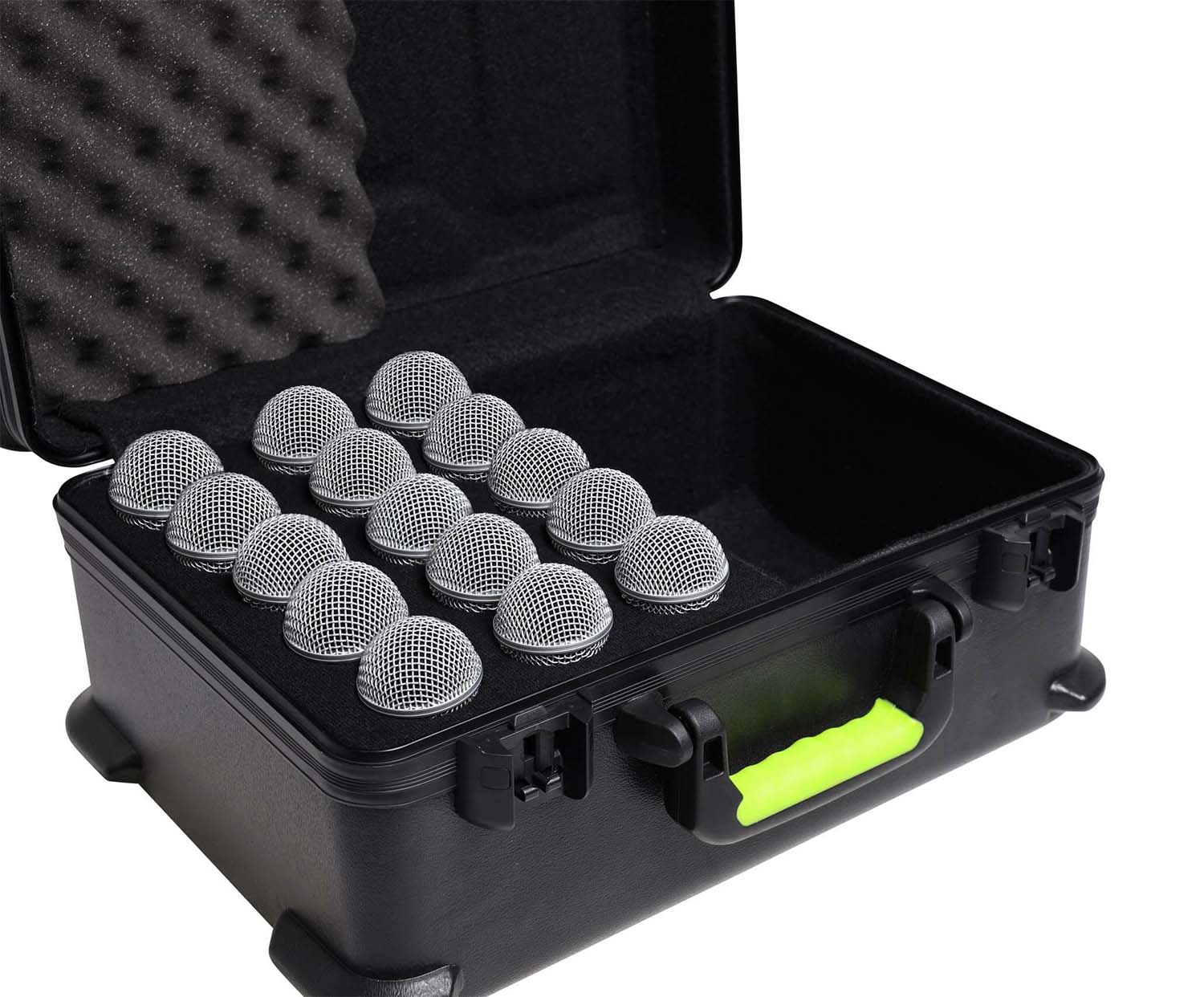 Shure MICCASE15 Plastic Case with TSA-Accepted Latches for 15 Wired Microphones - Hollywood DJ