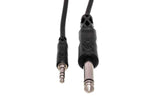 Hosa Mono Interconnect Cable, 1/4 in TS to 3.5 mm TRS - Hollywood DJ