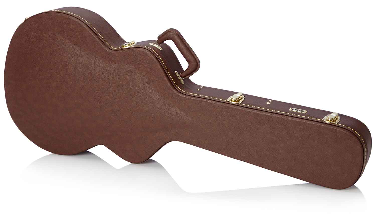 Gator Cases GW-335-BROWN Deluxe Wood Case for Semi-Hollow Guitars - Brown - Hollywood DJ