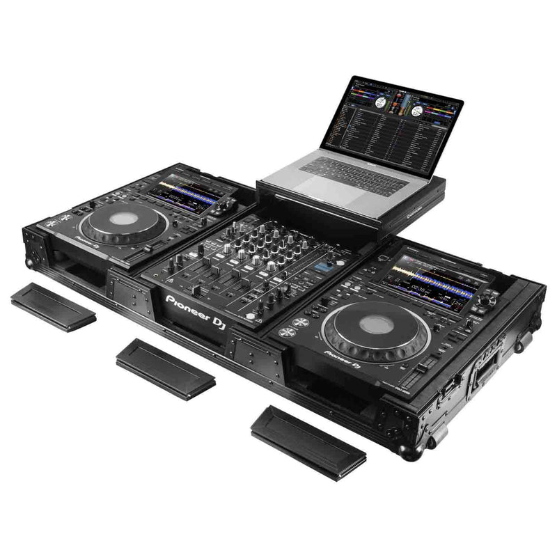 Odyssey FZGS12CDJWXD2BL Extra Deep DJ Coffin Case for 12″ Format DJ Mixer and Two Media Players with Glide Platform - Black - Hollywood DJ