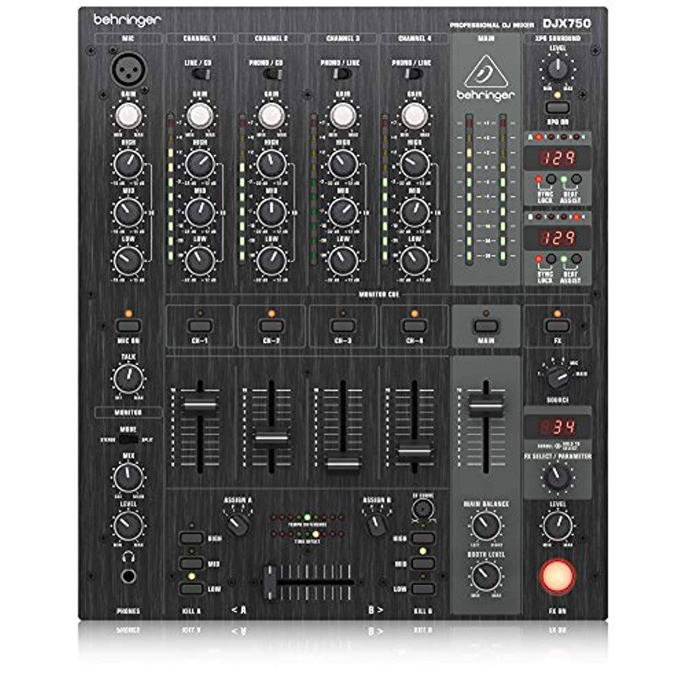 Behringer DJX750, Professional 5-Channel DJ Mixer with Advanced Digital Effects and BPM Counter - Hollywood DJ