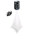 Scrim King SS-SPK03W White Triple Sided Speaker Stand Scrim & SS-CLP01 Clamp Bundle - Hollywood DJ