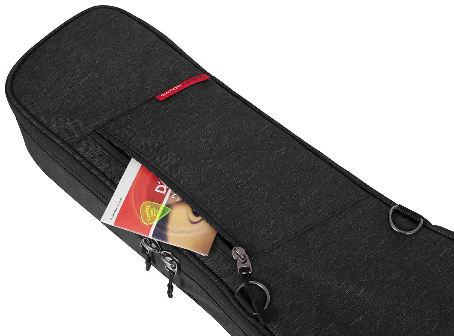 Gator Cases GT-ACOUSTIC-BLK Transit Series Acoustic Guitar Gig Bag with Charcoal Exterior - Hollywood DJ