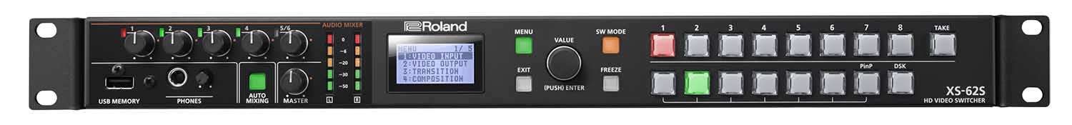 ROLAND XS-62S HD Video Switcher with Audio Mixer and PTZ Camera Control (1 RU) - Hollywood DJ