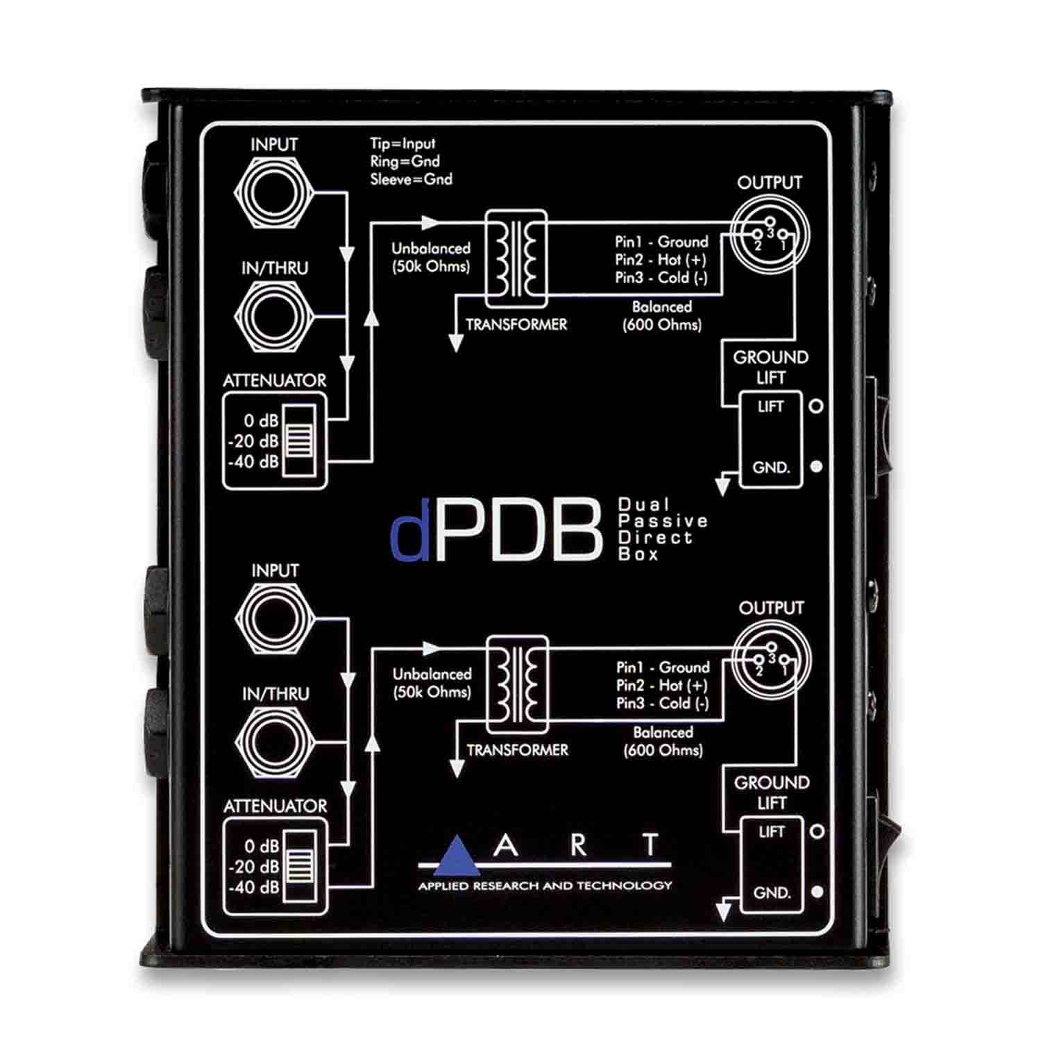 Art dPDB Dual Passive Direct Box - Hollywood DJ