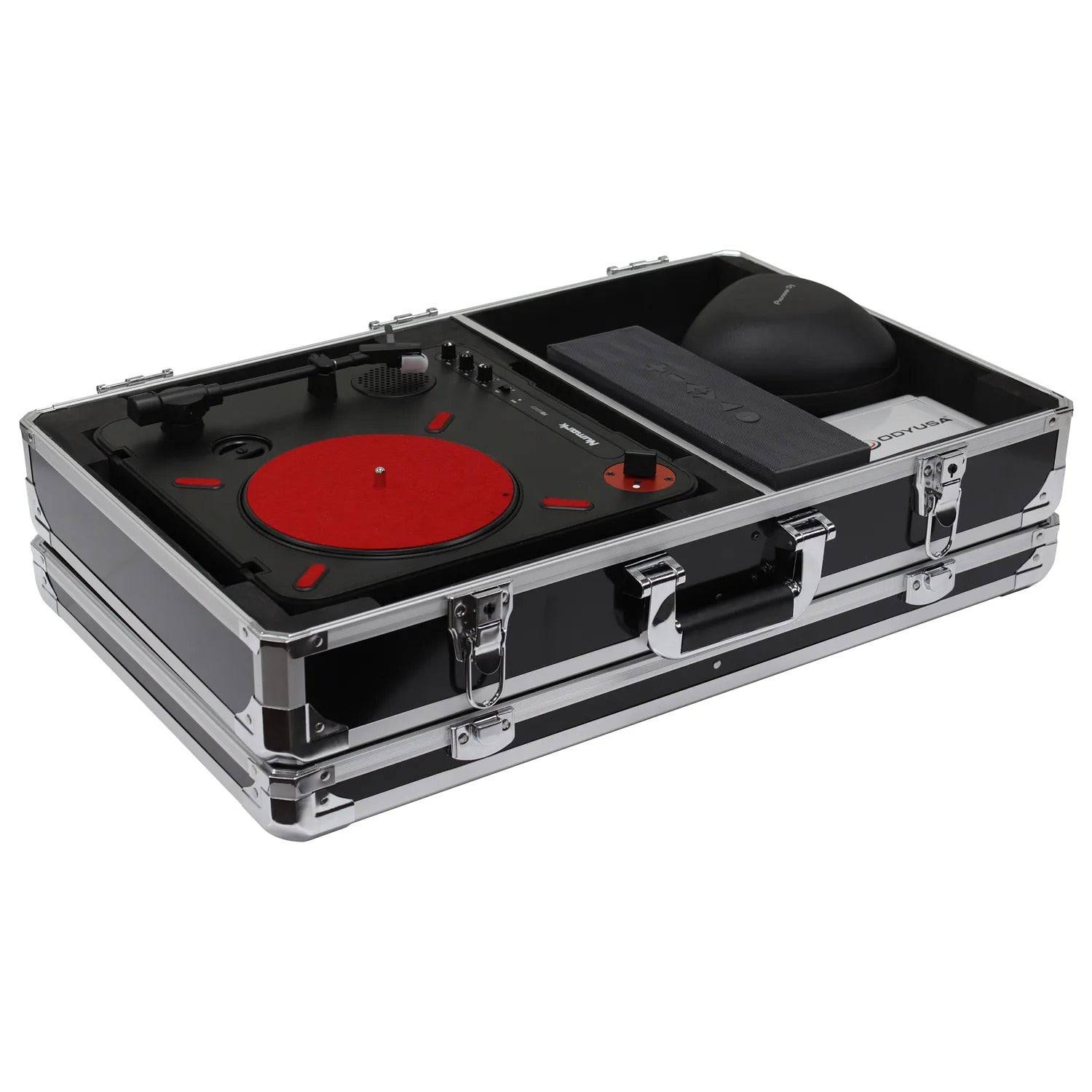 Odyssey KPT01SCBLK, KROM Series Black Numark PT01 Portablist Case With Side Compartment - Hollywood DJ