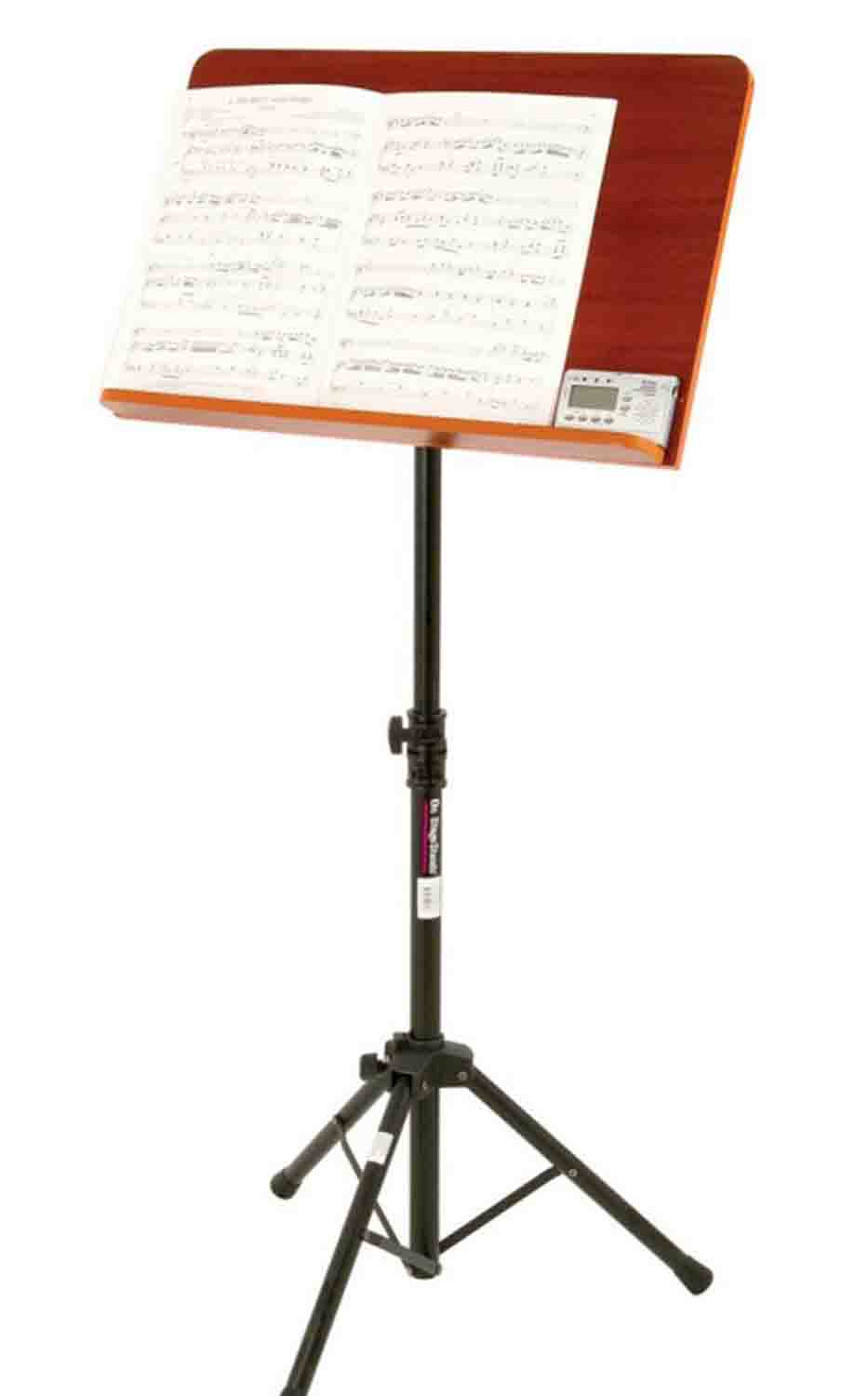 OnStage SM7312W Music Stand with Wide Rosewood Bookplate - Hollywood DJ