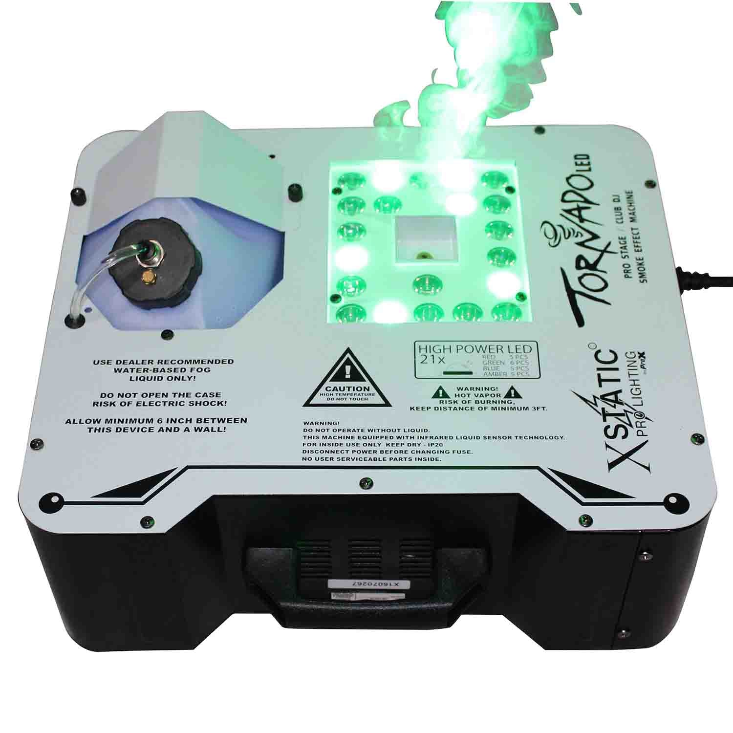 ProX X-TORNADO LED, TORNADO RGBA LED Professional Stage Fog Effect Machine - Hollywood DJ