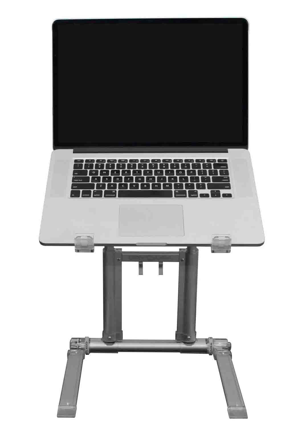 Odyssey LSTAND360MACSIL, Laptop Stand for Tablet or Laptop Folding DJ Stand Quick Setup - Silver - Hollywood DJ