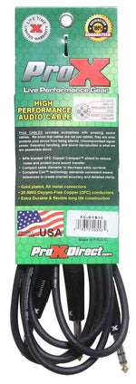 Prox XC-SYS10 1/4" TRS-M to Dual 1/4" TRS-M High Performance Audio Cable - 10 Feet - Hollywood DJ