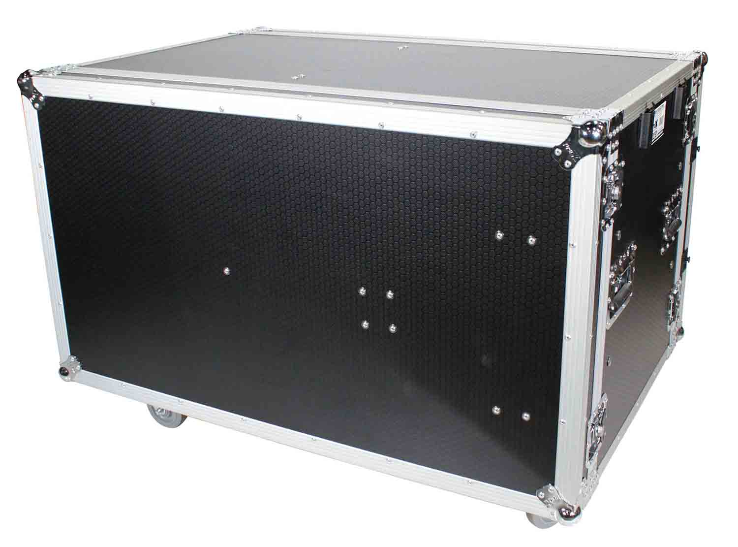 ProX XS-12U4DTW, 12U Shockproof Workstation Case with Dual Side Table and Drawers - 24 In Rail to Rail - Hollywood DJ