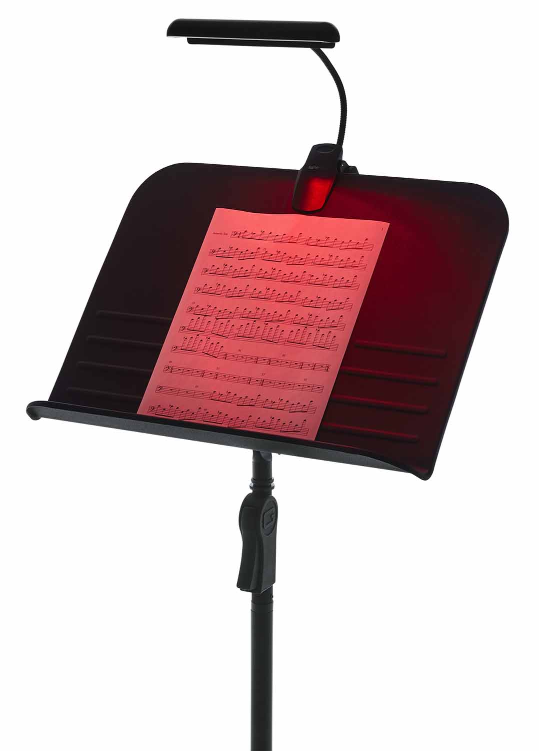 Gator Frameworks GFWMUSLEDR Clip-on Red LED Music Lamp with Adjustable Neck - Hollywood DJ