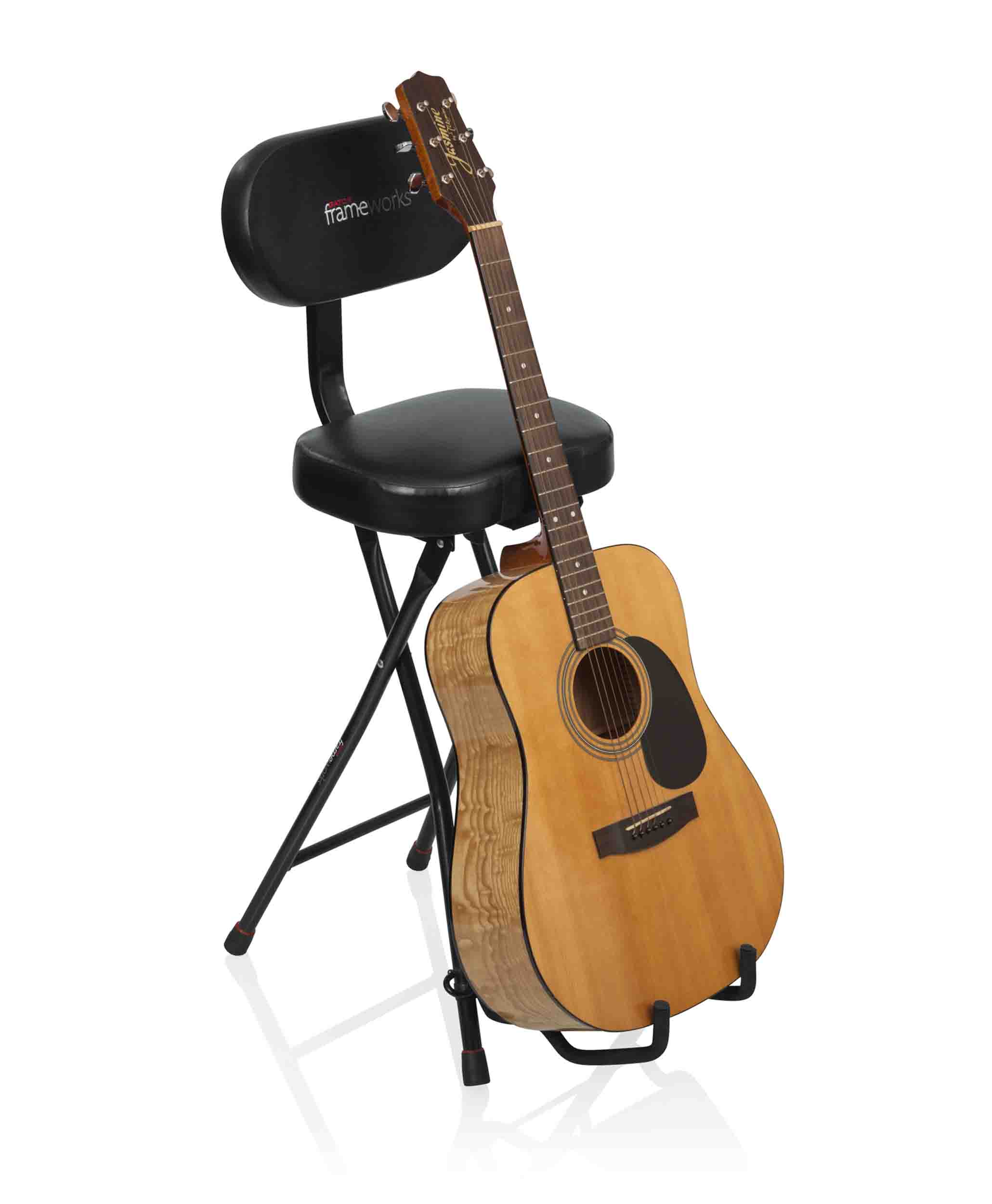 Gator Frameworks GFW-GTR-SEAT Combination Guitar Performance Seat and Single Guitar Stand - Hollywood DJ