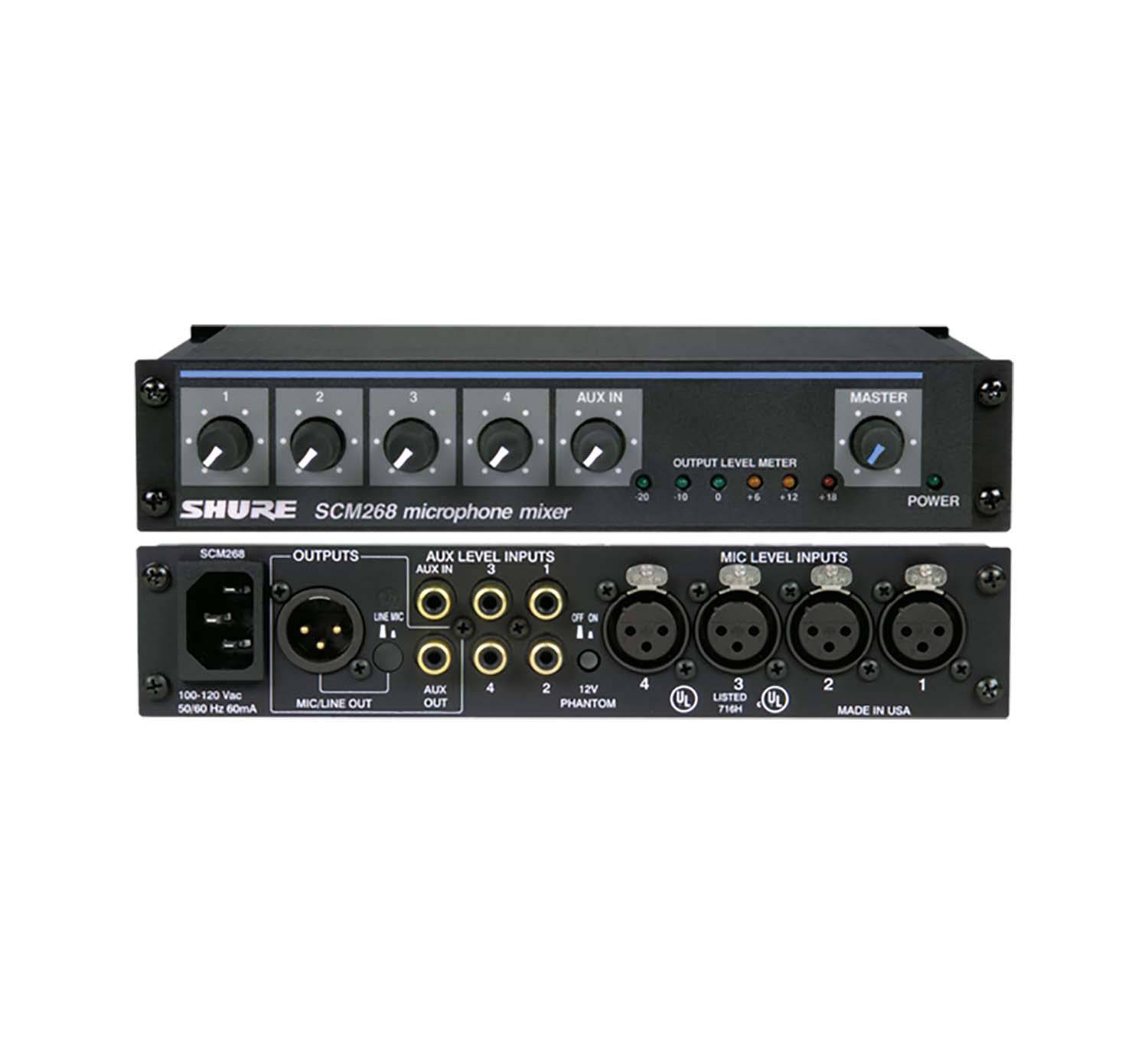 Shure SCM268 4-Channel Microphone Mixer - Hollywood DJ