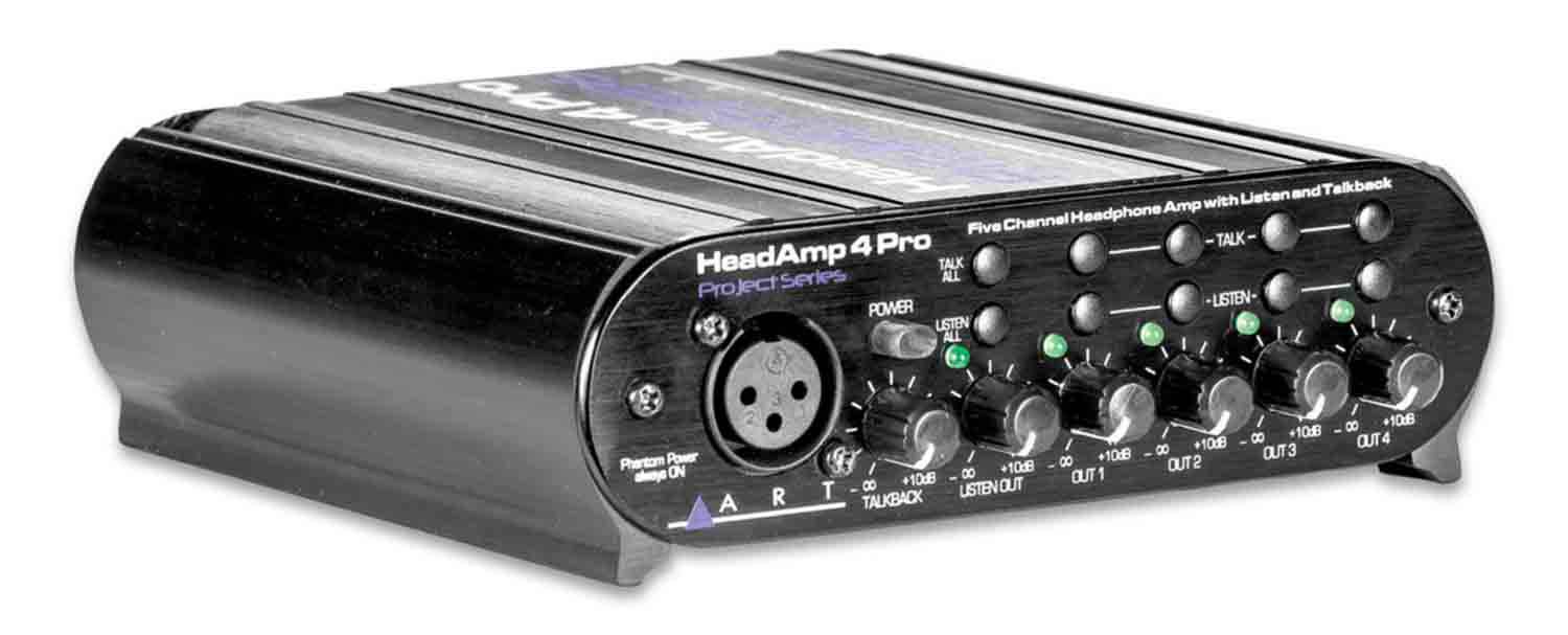Art HeadAmp4Pro 5 Channel Headphone Amplifier with Talkback - Hollywood DJ