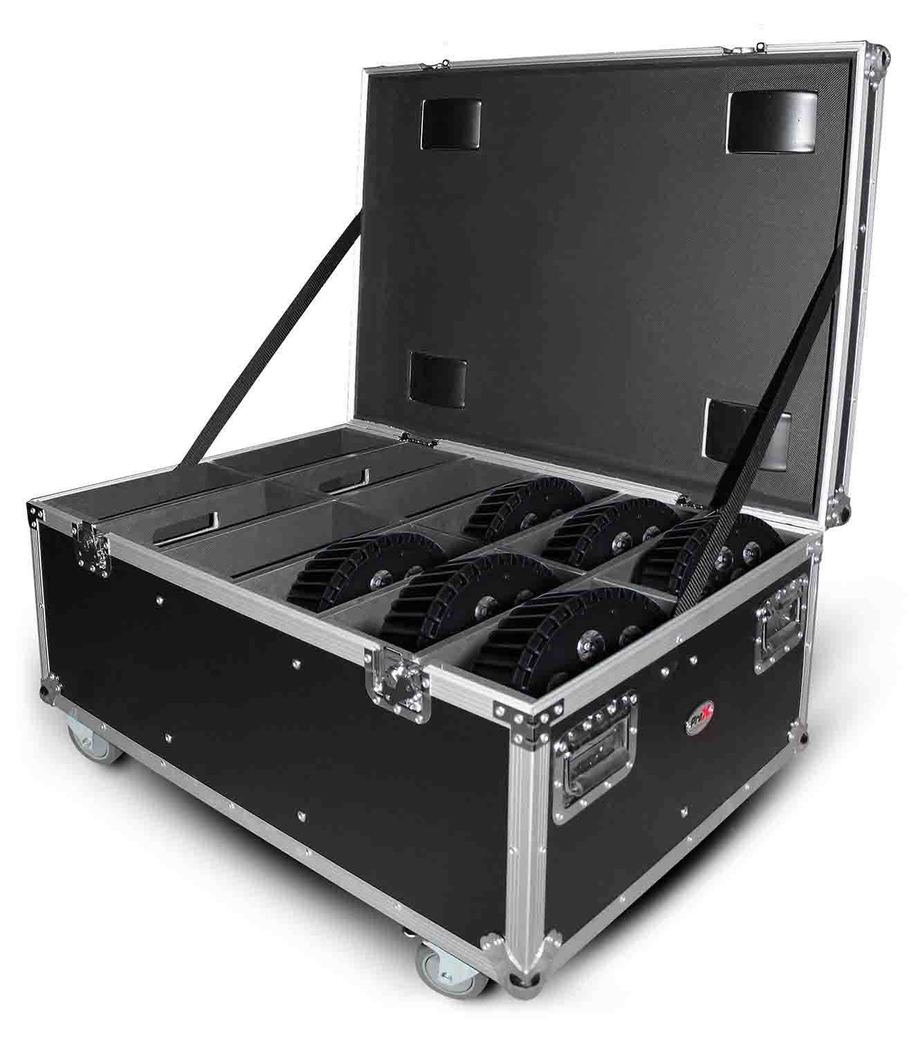 ProX XS-PARU612W Par Can Utility Case with Wheels will Hold 6 or 12 Par Lights - Hollywood DJ