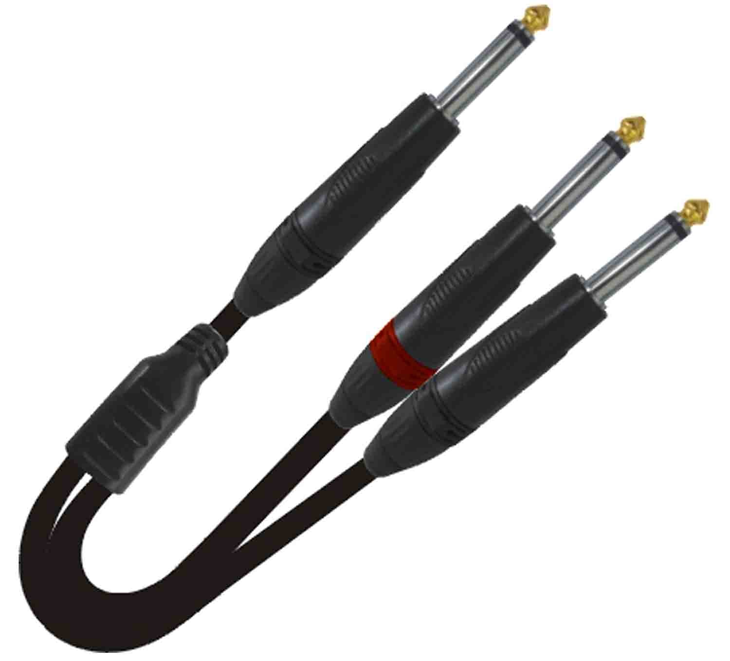 Prox XC-PYP03 1/4" TS-M to Dual 1/4" TS-M High Performance Audio Cable - 3 Feet - Hollywood DJ