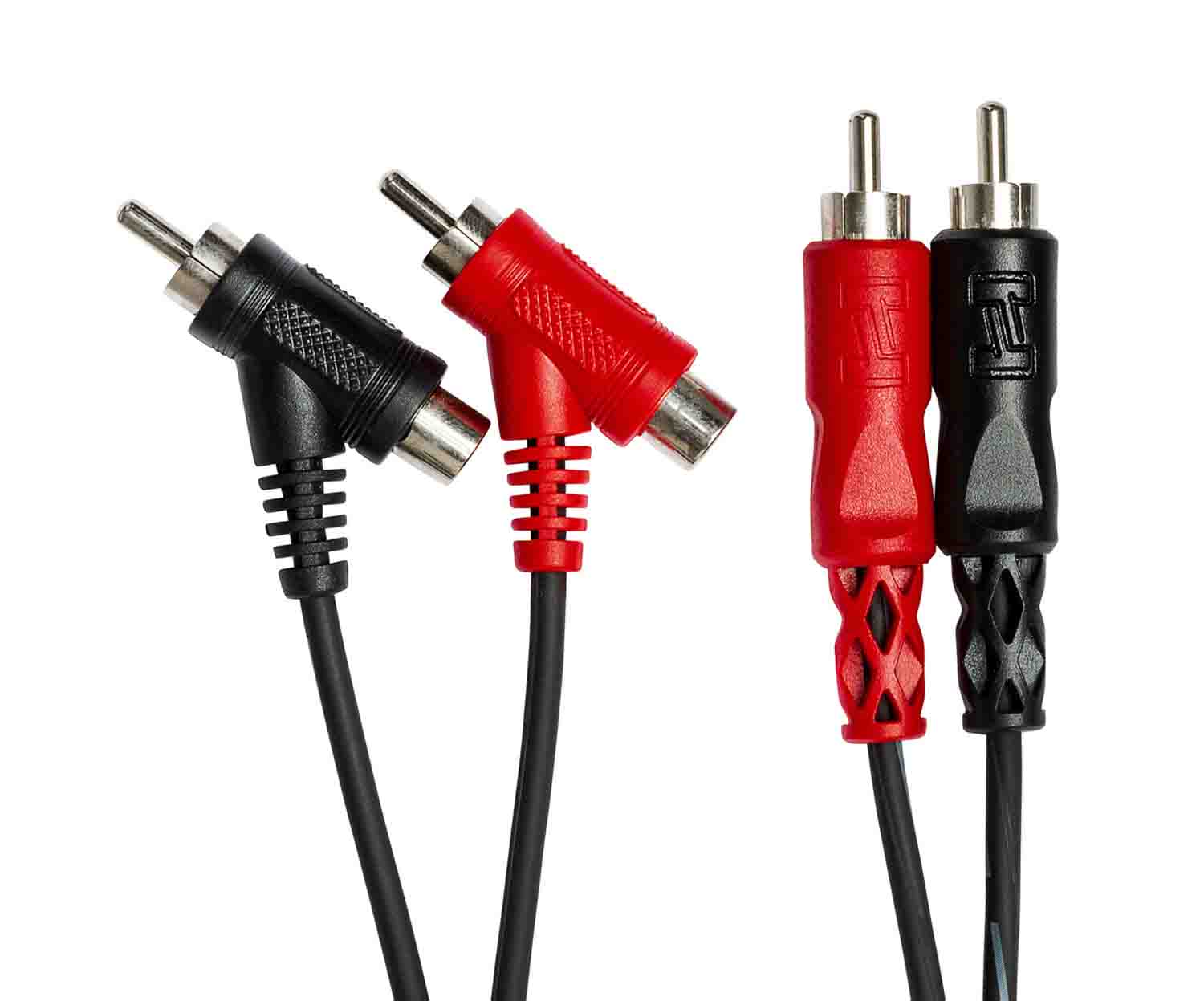 Hosa CRA-201PB, Dual RCA to Dual Piggyback RCA Stereo Interconnect Cable - 1 Meter - Hollywood DJ