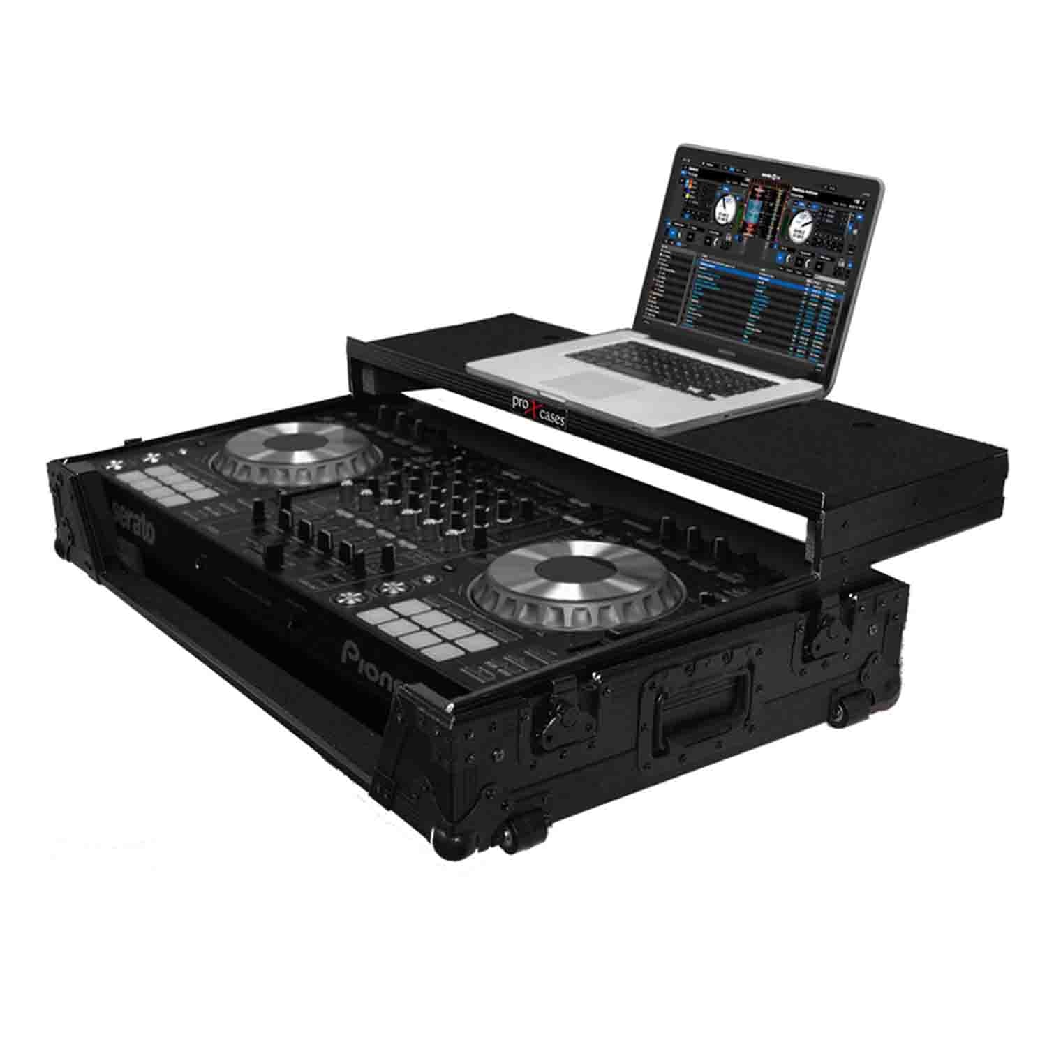 ProX XS-DDJRZWLTBL DJ Flight Case for Pioneer DDJ-RZ DJ Controller - Black on Black - Hollywood DJ