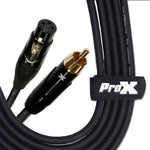 Prox XC-RXF10 Unbalanced RCA to XLR-F High Performance Audio Cable - 10 Feet - Hollywood DJ