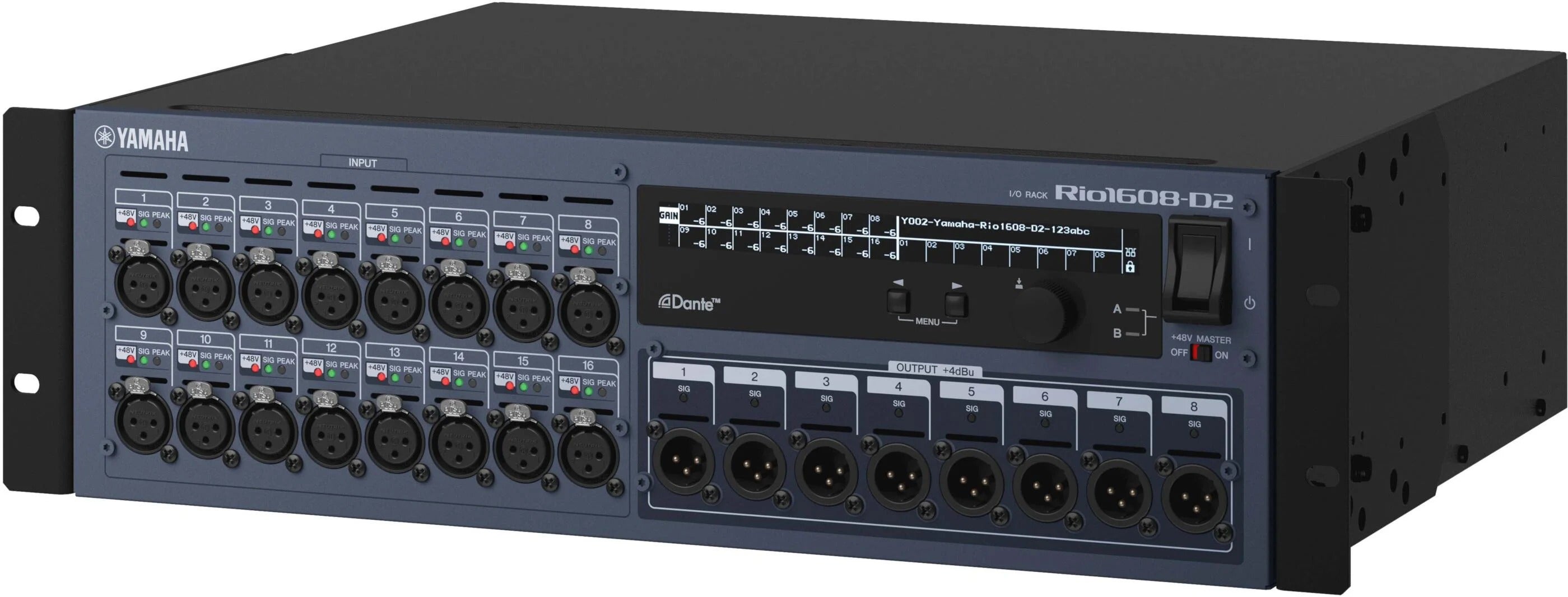 Yamaha RIO1608-D2, 16-Channel Digital Network Remote with Dante Yamaha