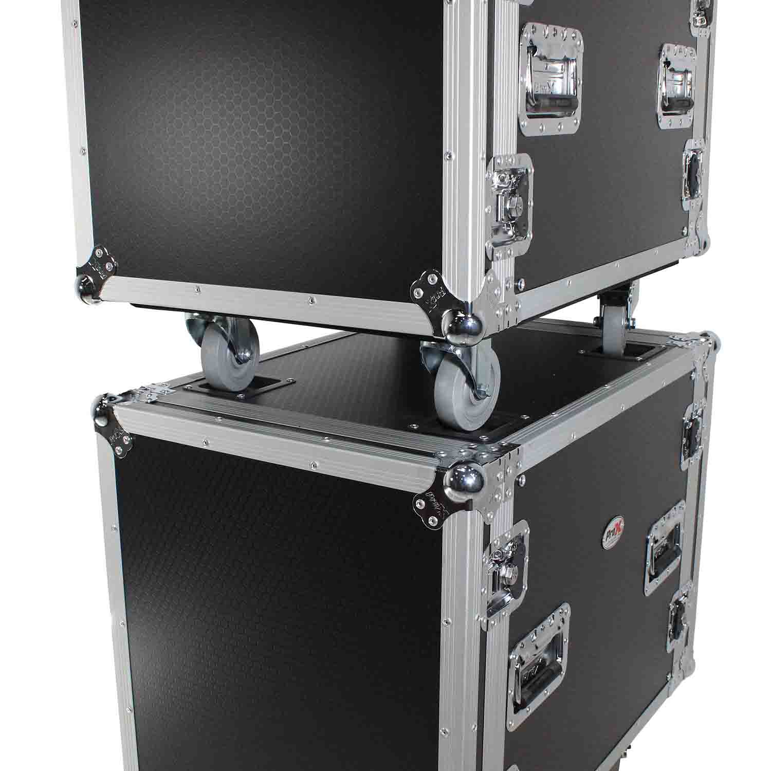 ProX T-16RSS24WDST, 16U Space Amp Rack Mount ATA Flight Case Incl. 2x Side Tables and Casters - 24" Depth - Hollywood DJ
